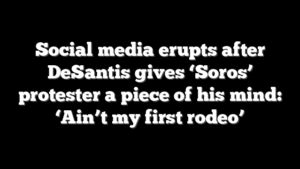 Social media erupts after DeSantis gives ‘Soros’ protester a piece of his mind: ‘Ain’t my first rodeo’