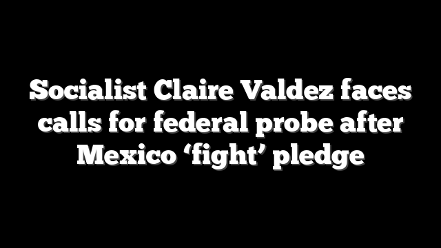Socialist Claire Valdez faces calls for federal probe after Mexico ‘fight’ pledge