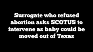 Surrogate who refused abortion asks SCOTUS to intervene as baby could be moved out of Texas