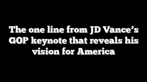 The one line from JD Vance’s GOP keynote that reveals his vision for America