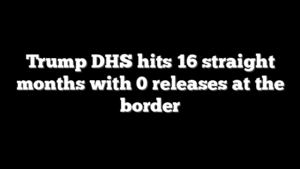 Trump DHS hits 16 straight months with 0 releases at the border