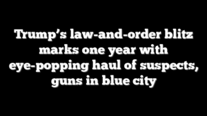 Trump’s law-and-order blitz marks one year with eye-popping haul of suspects, guns in blue city