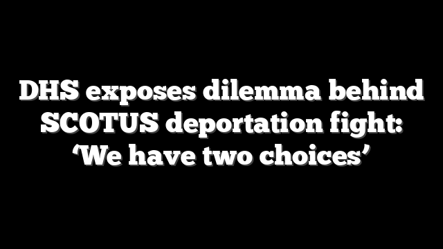 DHS exposes dilemma behind SCOTUS deportation fight: ‘We have two choices’