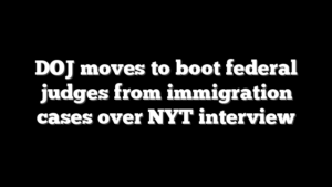 DOJ moves to boot federal judges from immigration cases over NYT interview