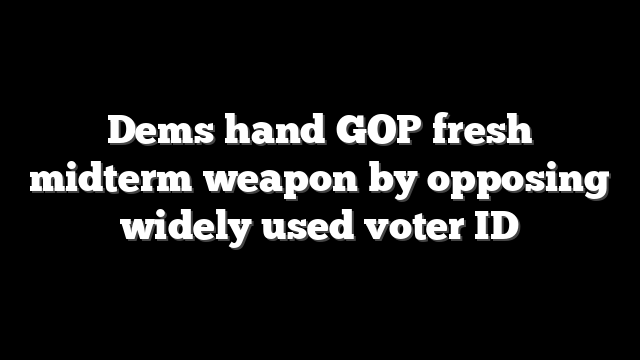 Dems hand GOP fresh midterm weapon by opposing widely used voter ID